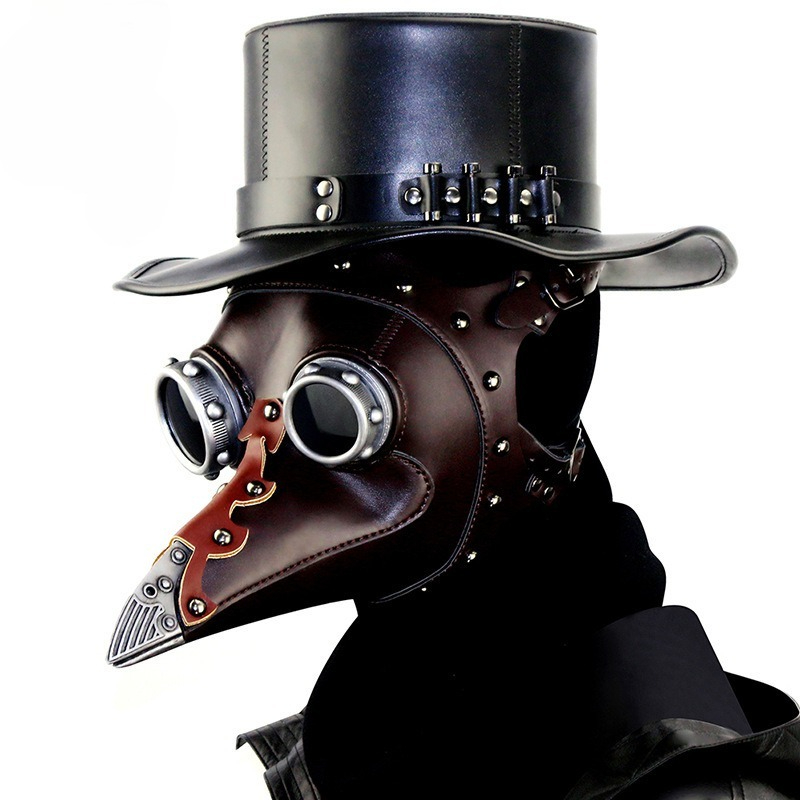 Disposable Surgical Mask - PU Leather Plague Doctor Mask Scary