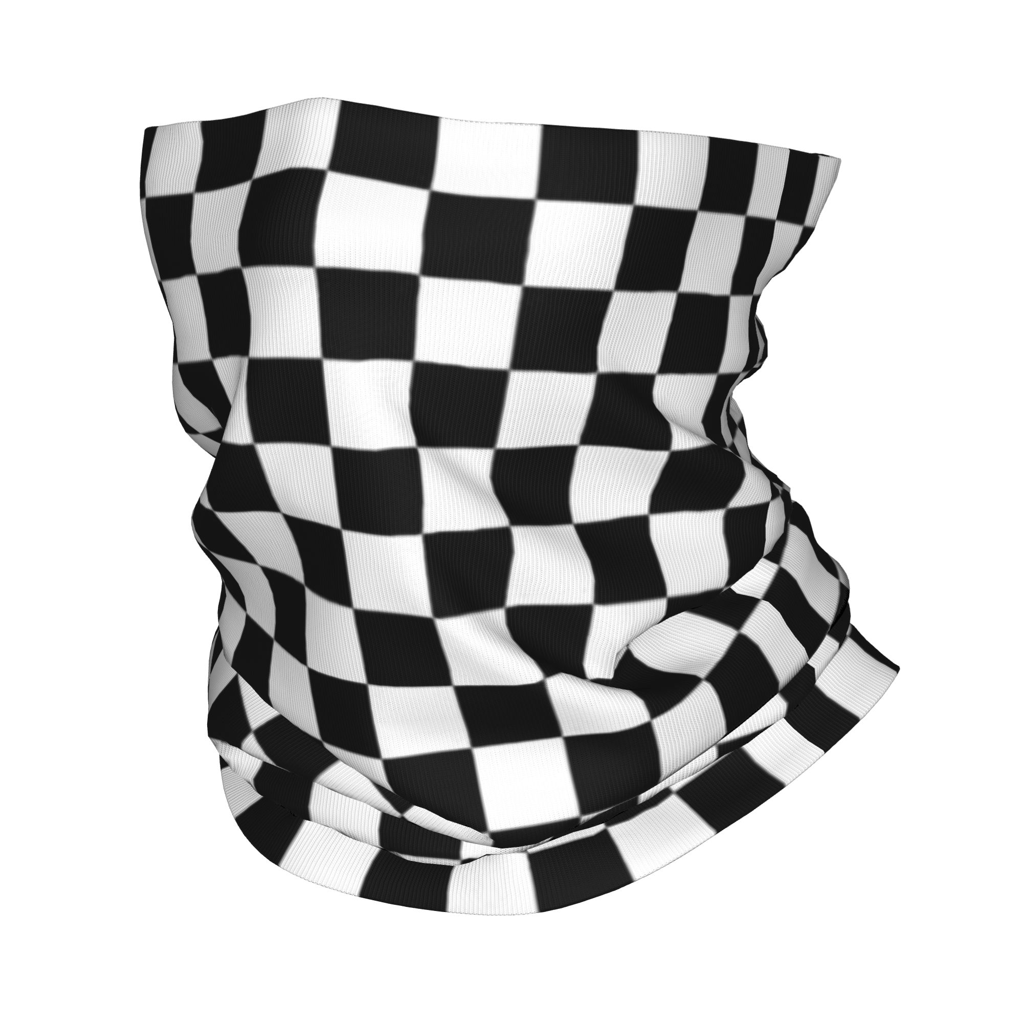 Sports Mask Breathable - Black and white checkered Bandana Neck