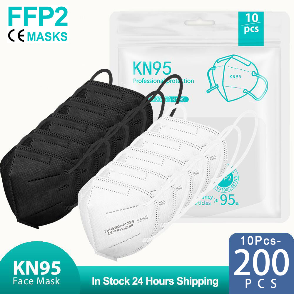 10-200PCS Mascarillas FPP2 Bla - Disposable Surgical Mask 评论和价格