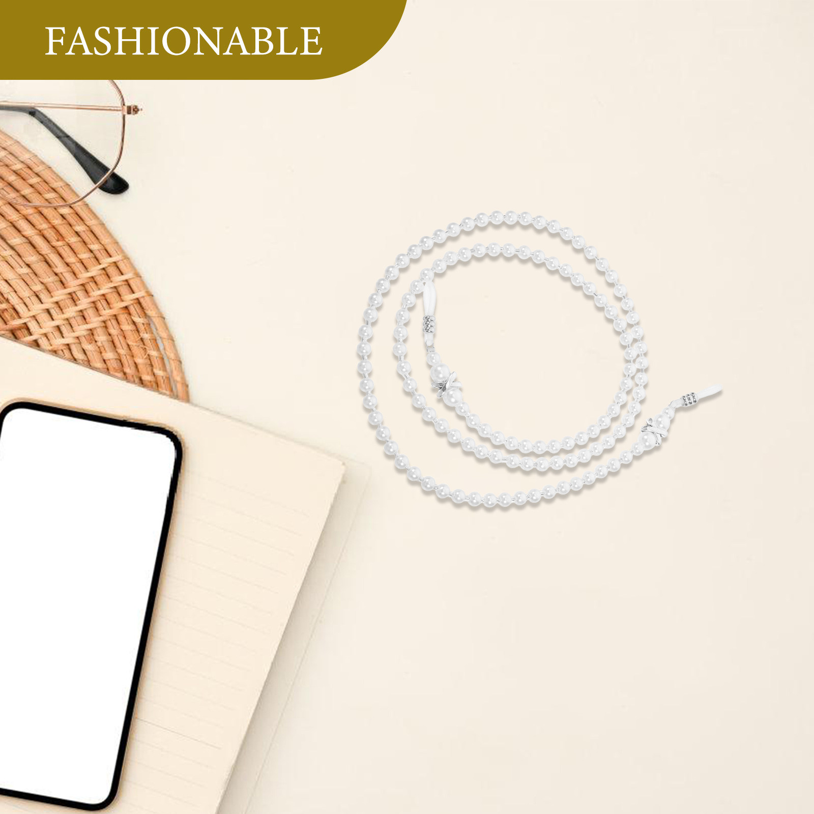 Elegant Pearl Eyeglass Cord fo - Mask Chain Holder 评论和价格