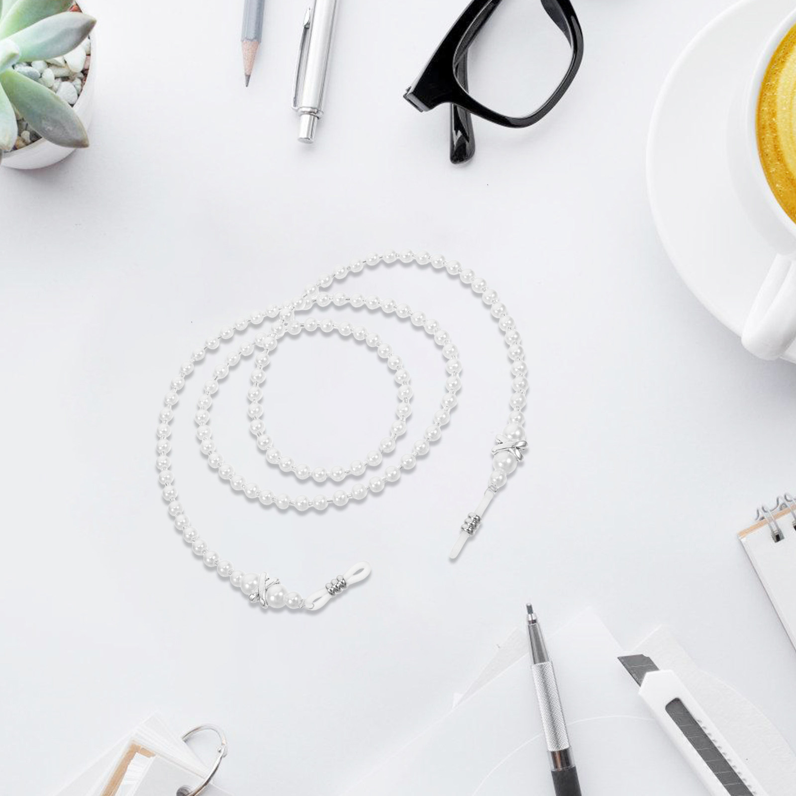 Elegant Pearl Eyeglass Cord fo - Mask Chain Holder 评论和价格